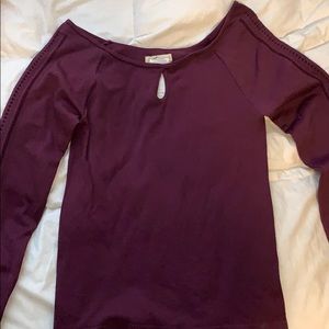 purple long sleeve top from hollister